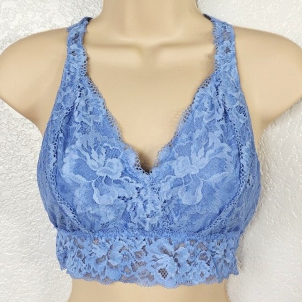 Soma  Size M Bralette Bra Blue Lace Racerback